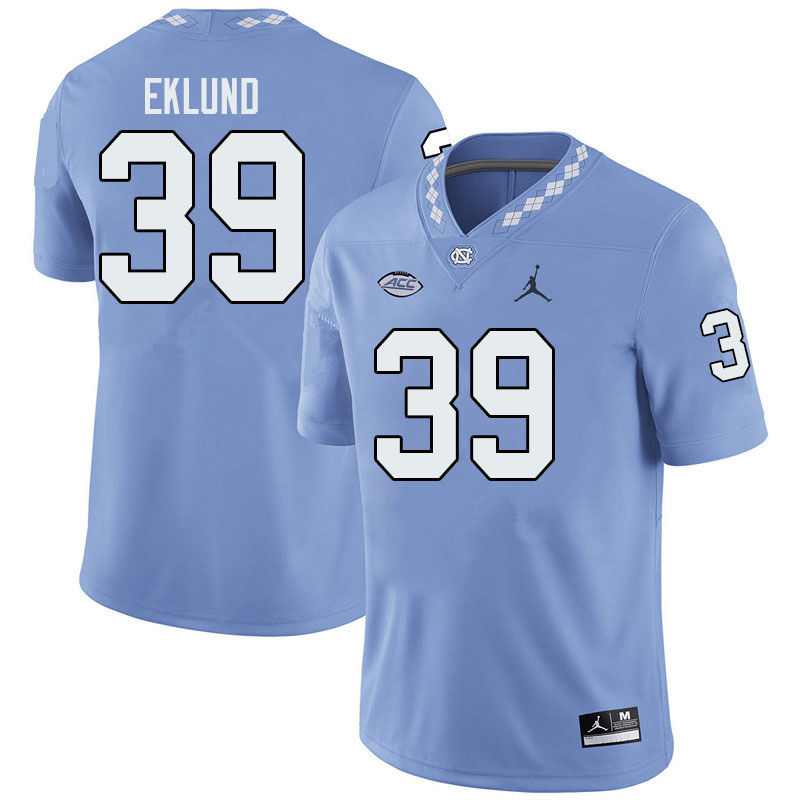 Jordan Brand Men #39 Graham Eklund North Carolina Tar Heels College Football Jerseys Sale-Blue